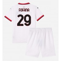 Camiseta AC Milan Youssouf Fofana #29 Segunda Equipación Replica 2024-25 para niños mangas cortas (+ Pantalones cortos)